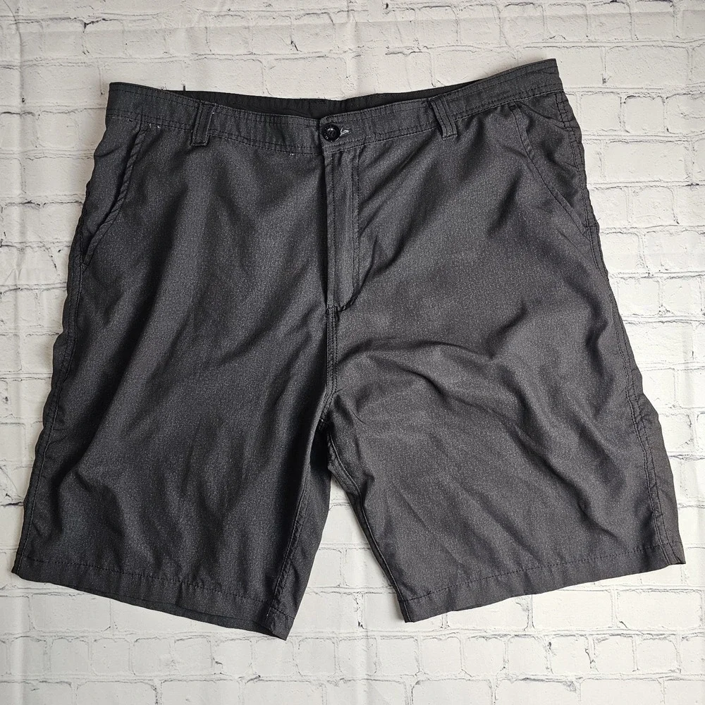 Molokai Surf Co Mens Board Shorts Size 38‎ Black Flat Front Lightweight Pockets